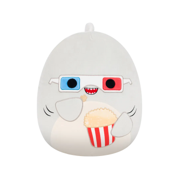 SQUISHMALLOWS Szürke cápa popcornnal – Gordon, 35 cm