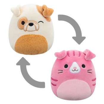 SQUISHMALLOWS 2 az 1-ben Geraldine macska és Brock buldog