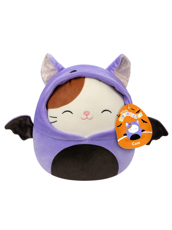 SQUISHMALLOWS Cam, a macska denevér jelmezben, 20 cm
