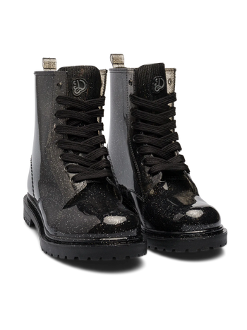 Fekete csillogó női gumicsizma