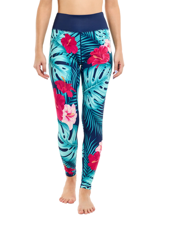 Vidám fitnesz leggings Trópusi paradicsom