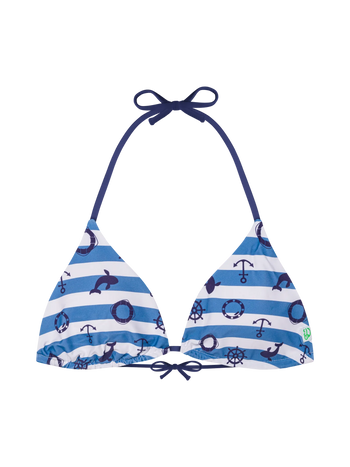 Vidám bikini felső Tengerészcsíkok