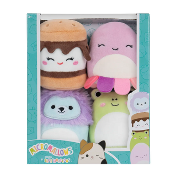 SQUISHMALLOWS Micromallows 4Pack – béka, polip, oroszlán, s'more