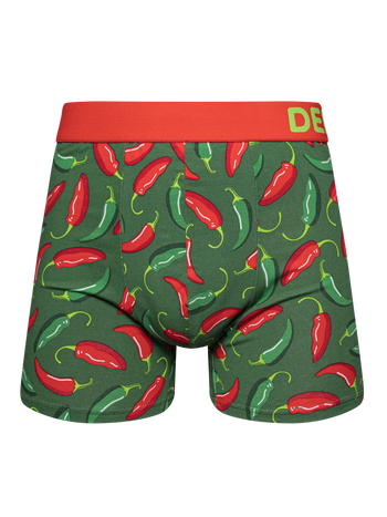 Vidám férfi bokszeralsó Chili paprika