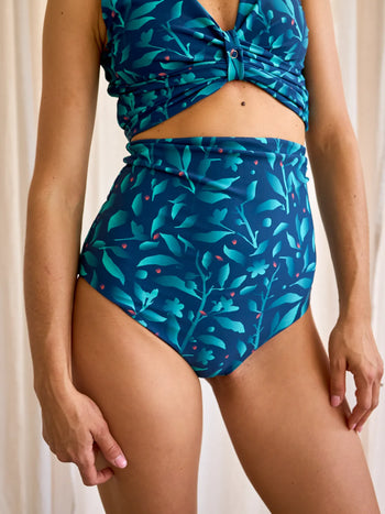 Női MagicMix bikini alsó Türkiz virágok
