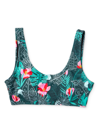 Vidám sportos bikini felső Esőerdő