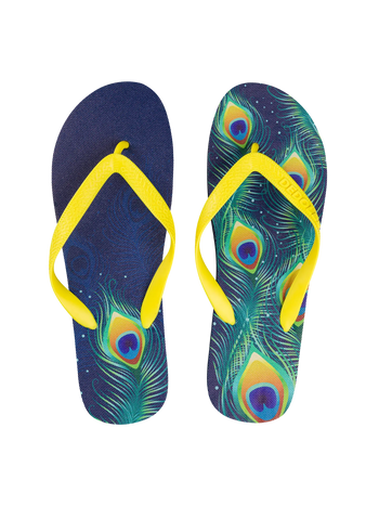 Vidám flip-flop Pávatollak