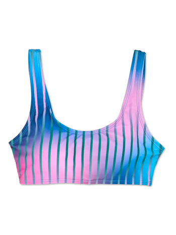 Vidám sportos bikini felső Lila csíkok