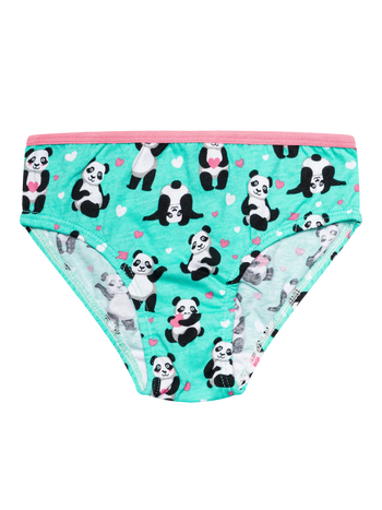 Vidám lány alsó Panda és szívecskék