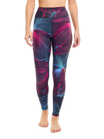 Vidám fitnesz leggings Absztrakt virágok