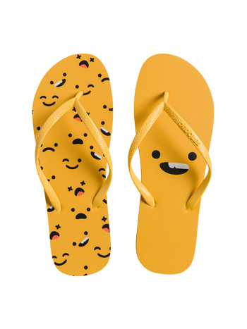 Vidám flip-flop Sárga smiley-k