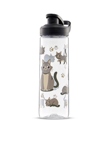 Vidám kulacs Szürke macska, 700 ml