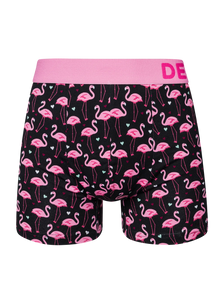 Vidám férfi bokszeralsó Flamingók és szívek