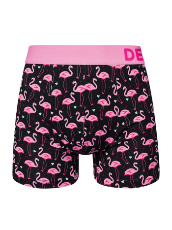 Vidám férfi bokszeralsó Flamingók és szívek