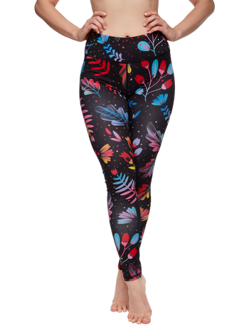 Vidám fitnesz leggings Neon virágok