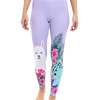 Vidám fitnesz leggings Láma és virágok