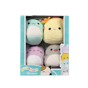 SQUISHMALLOWS Micromallows 4Pack – axolotl, macska, taco, cápa